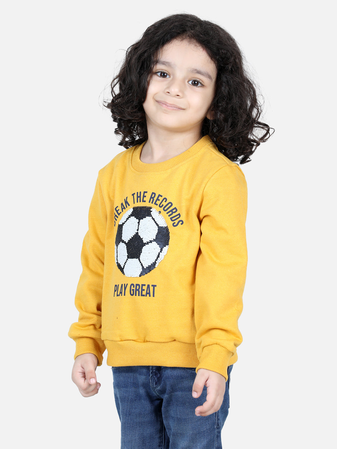 BownBee Full Sleeve Sweatshirt for Boys- Yellow