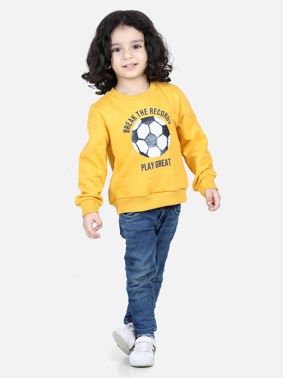 BownBee Full Sleeve Sweatshirt for Boys- Yellow
