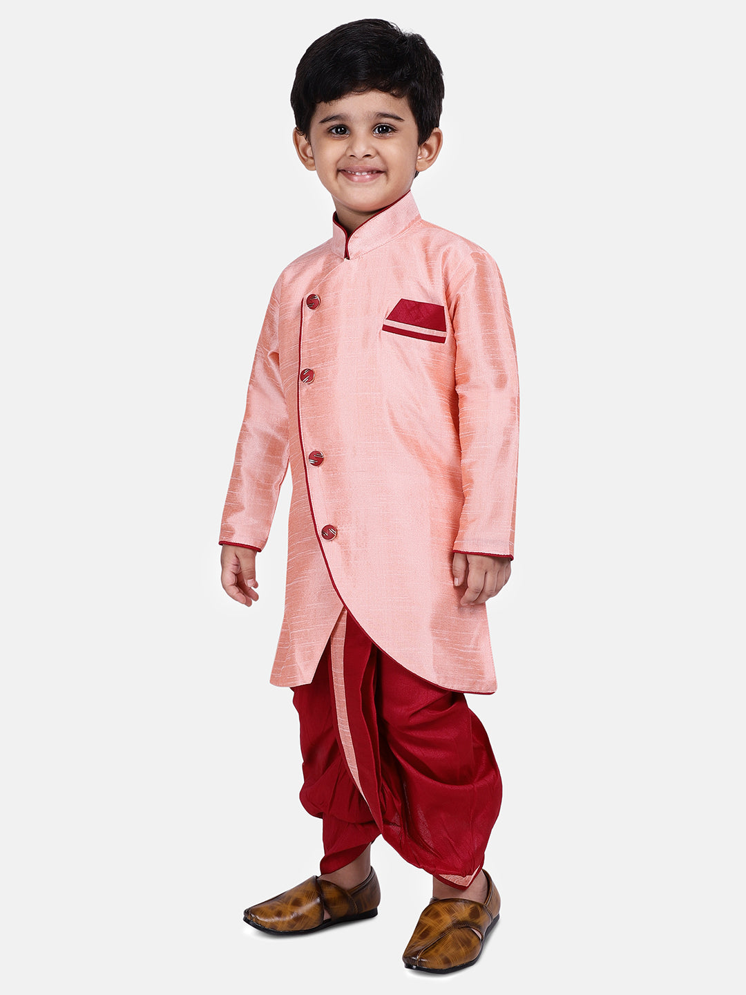 BownBee Solid Full Sleeves Sherwani With Dhoti -Super Sale