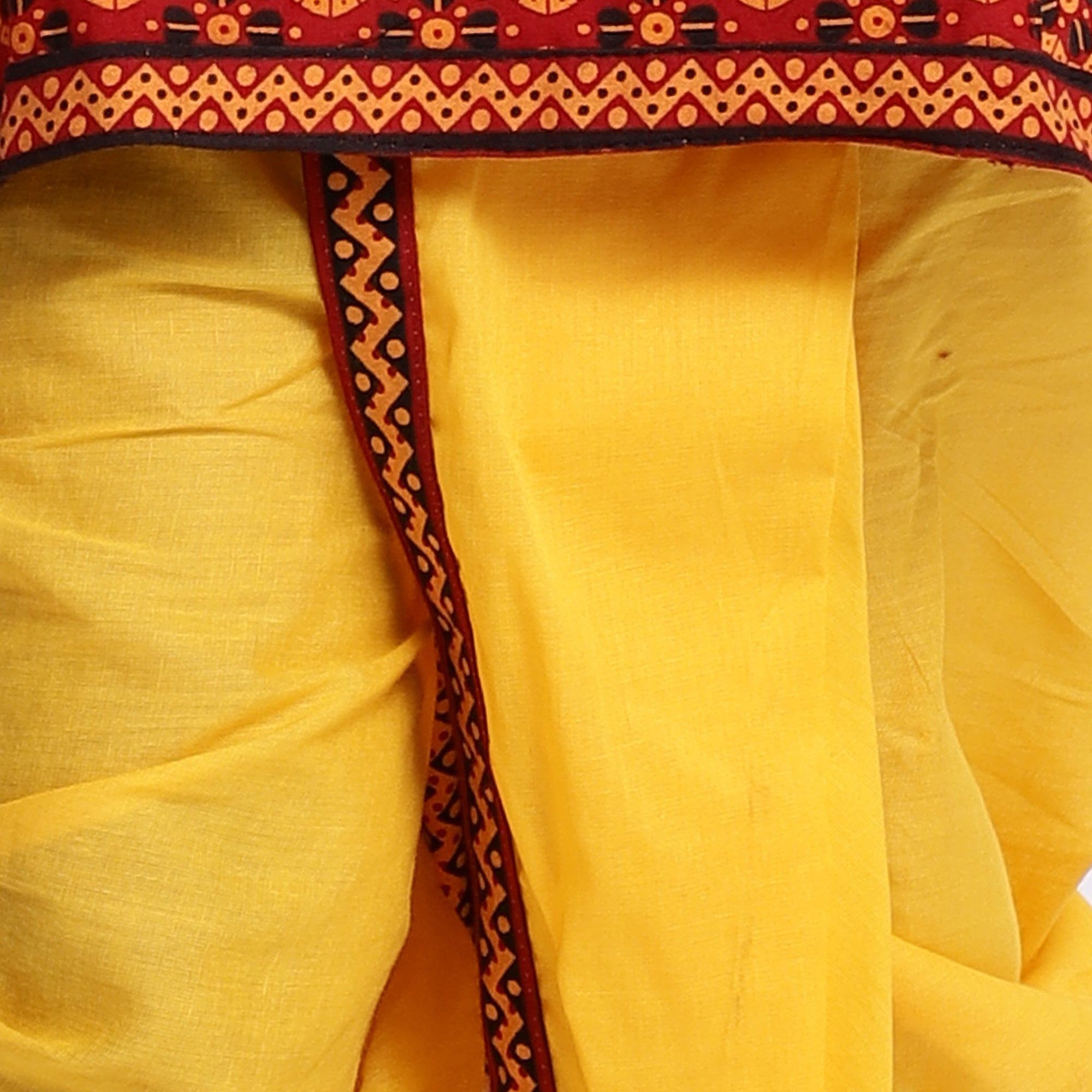 BownBee Full Sleeves Motif Print Kurta With Dhoti - Green & Yellow