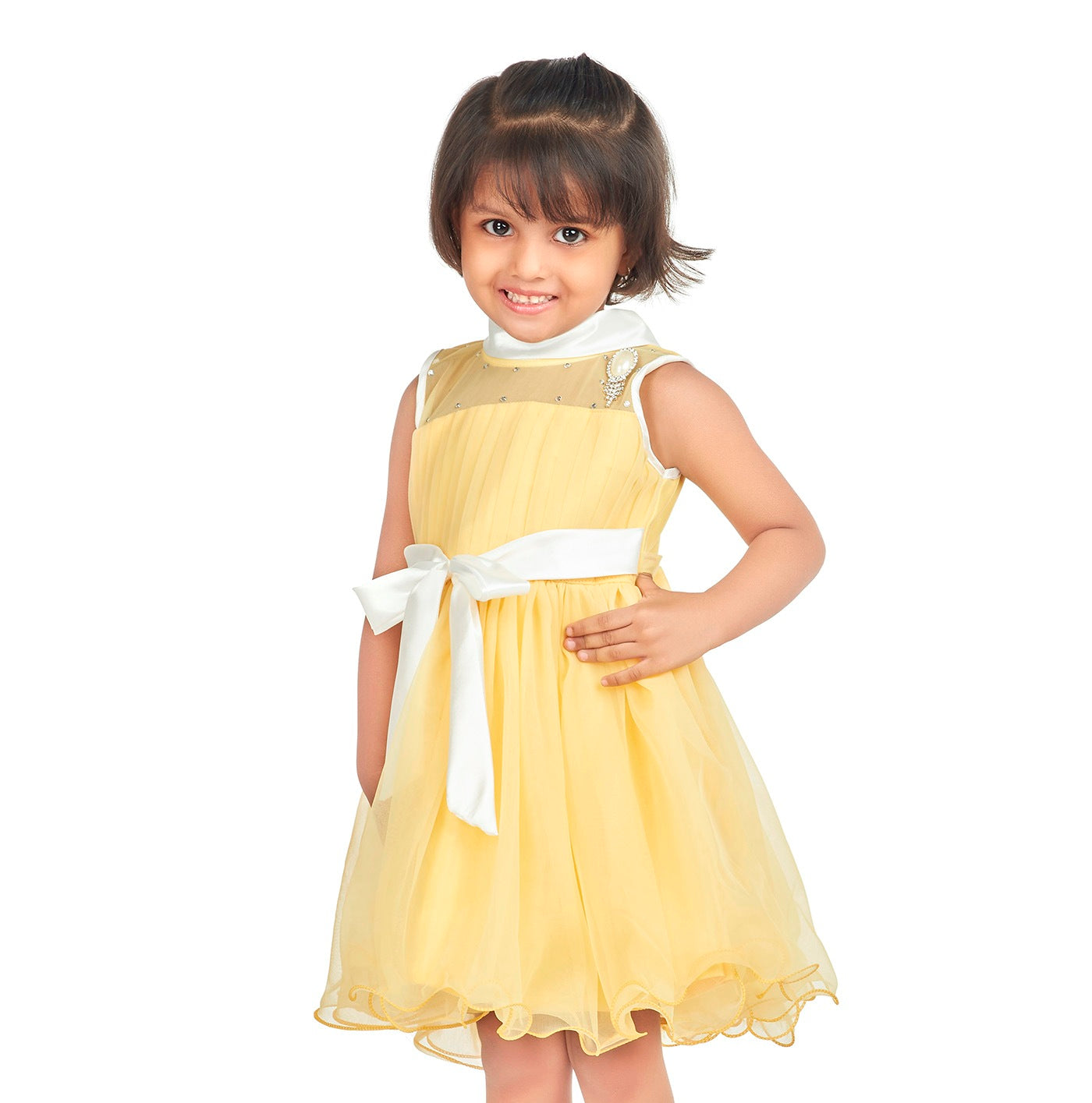 BownBee Sleeveless Solid Flared Dress