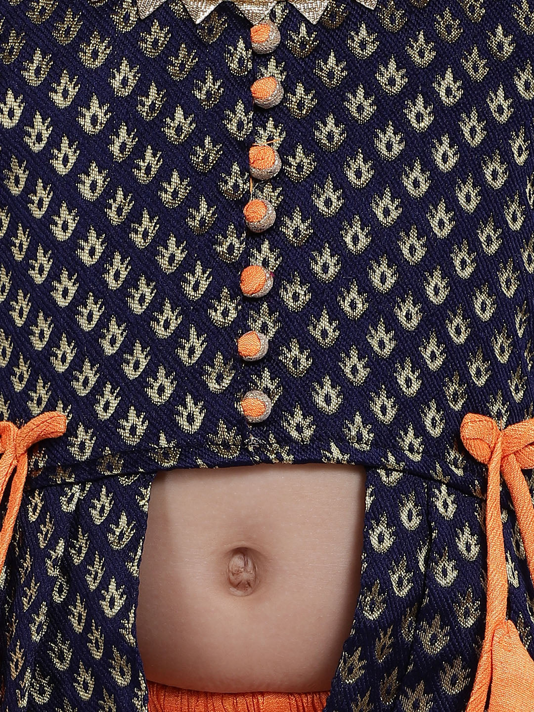 BownBee Tassel Design Sleeveless Peplum Kurti With Dhoti