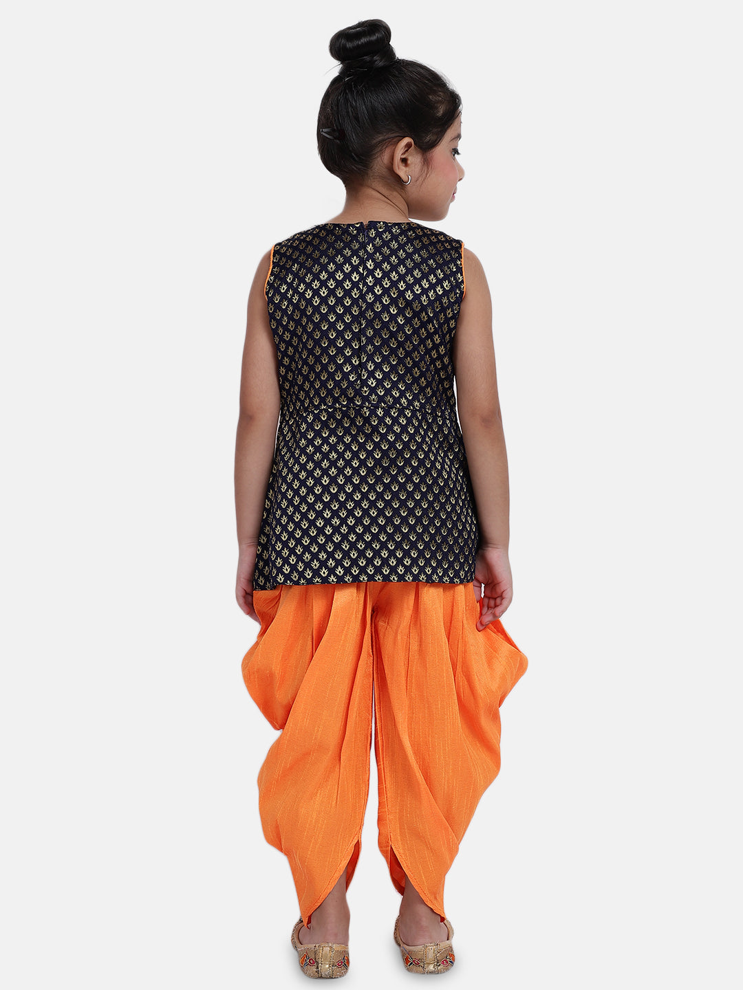 BownBee Tassel Design Sleeveless Peplum Kurti With Dhoti