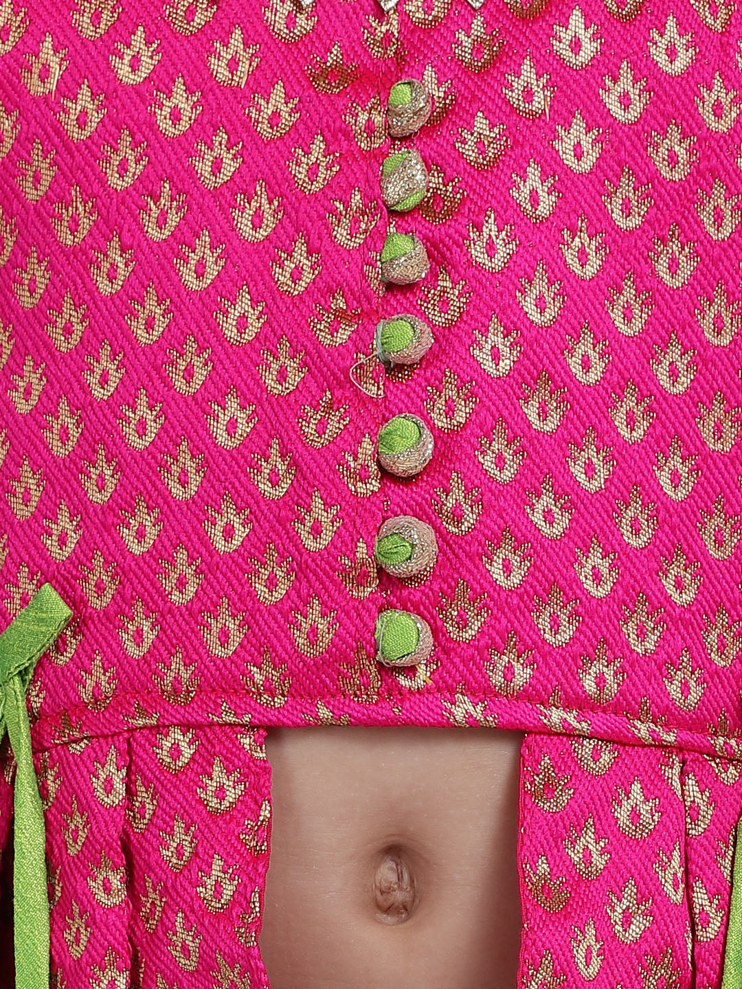 BownBee Tassel Design Sleeveless Peplum Kurti With Dhoti - Pink